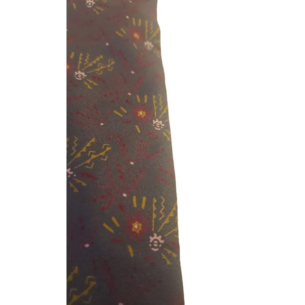 HIROKO KOSHINO HOMME NeckTie Men Multicolor Abstract Floral Silk Luxury Designer
